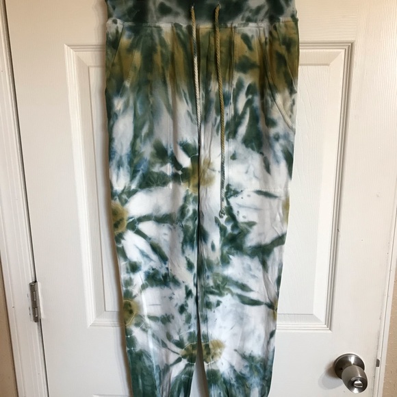 Young Fabulous & Broke Reid Jogger Green White Print Sweatpants size small - Picture 3 of 7